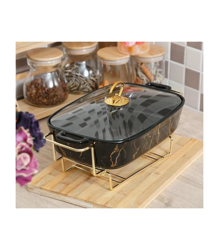 خرید سوفله خوری وارمردار طرح ماربل مشکی مدل مستطیل برند arow ترکیه با قیمت مناسب