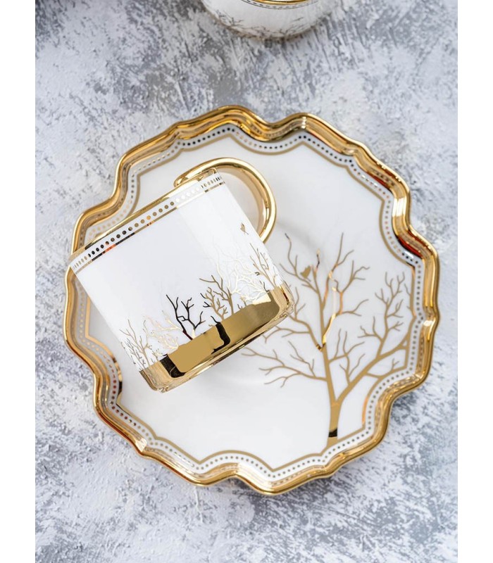 خرید ست فنجان قهوه خوری طرح درخت آجار ترکیه