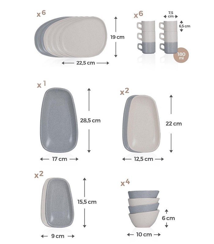 خرید سرویس صبحانه خوری مدل هندسی 6 نفره 21 پارچه آجار ترکیه با قیمت مناسب