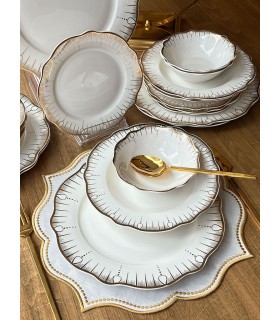 خرید آنلاین سرویس غذاخوری 6 نفره 24 پارچه جدید ترکیه رنگ گُلد