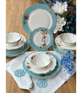 خرید آنلاین سرویس غذاخوری 6 نفره 24 پارچه جدید ترکیه رنگ آبی