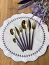 سرویس قاشق و چنگال ۴۲ پارچه ۶ نفره طلایی و بنفش (Dali Allegra Gold Purple)