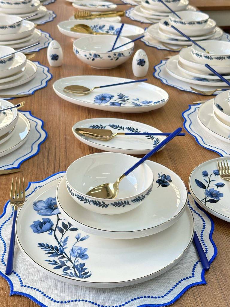 خرید سرویس غذاخوری ۱۵۹ پارچه ۱۲ نفره ترک مدل Blue Violet