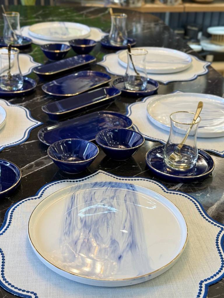 سرویس صبحانه‌خوری ۳۲ پارچه ۶ نفره Glore Roomy مدل İstanbul Blue Wind
