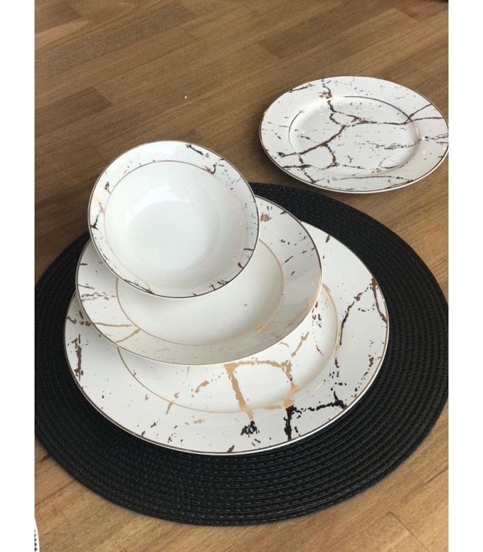خرید سرویس غذاخوری 24 پارچه طرح مرمر جدید ساخت ترکیه
