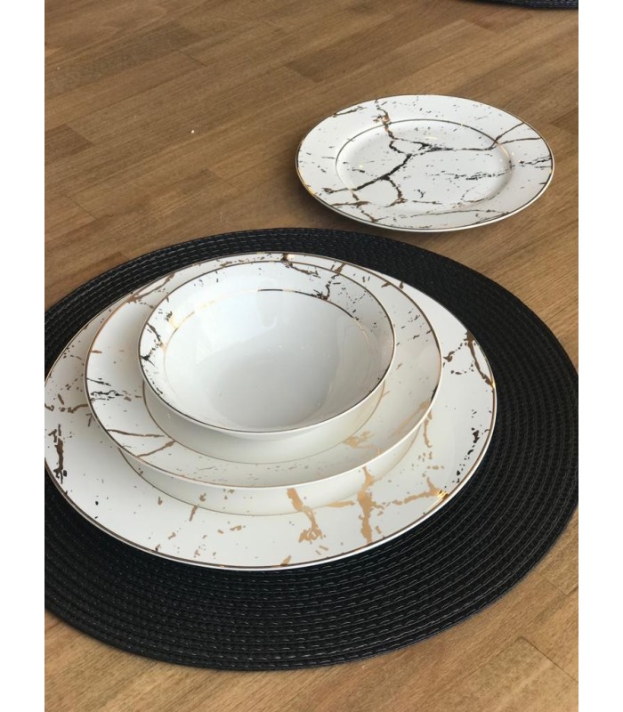 خرید سرویس غذاخوری 24 پارچه طرح مرمر جدید ساخت ترکیه