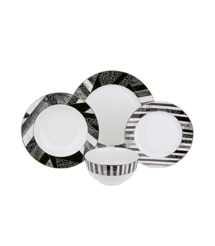 خرید اینترنتی سرویس بن چاینا غذاخوری 24 پارچه لاکی آرت ترکیه مدل savannah