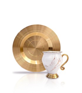 فنجان قهوه ترک طرح مرمر سفید برند آجار