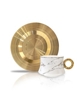 فنجان قهوه ترک طرح مرمر سفید برند آجار