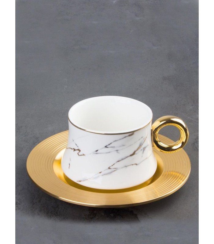 فنجان قهوه ترک طرح مرمر سفید برند acar
