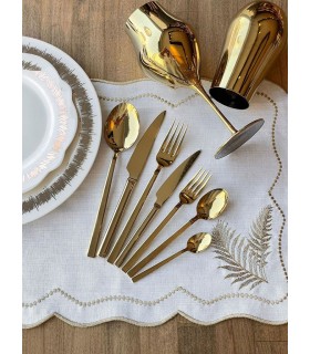 سرویس قاشق چنگال ترک رنگ طلایی ثابت